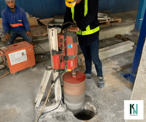 เจาะคอริ่งพื้นคอนกรีต